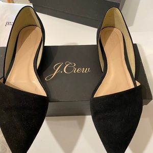 Black Suede J Crew D'Orsay Flats